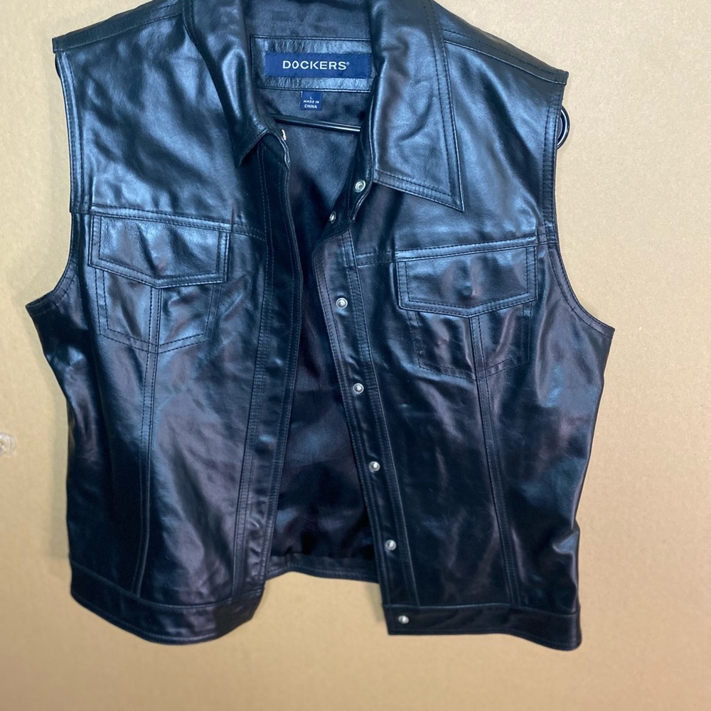 Dockers Black Leather Vest